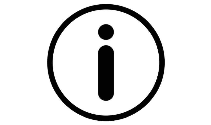 Okrąg z literą "i" na środku