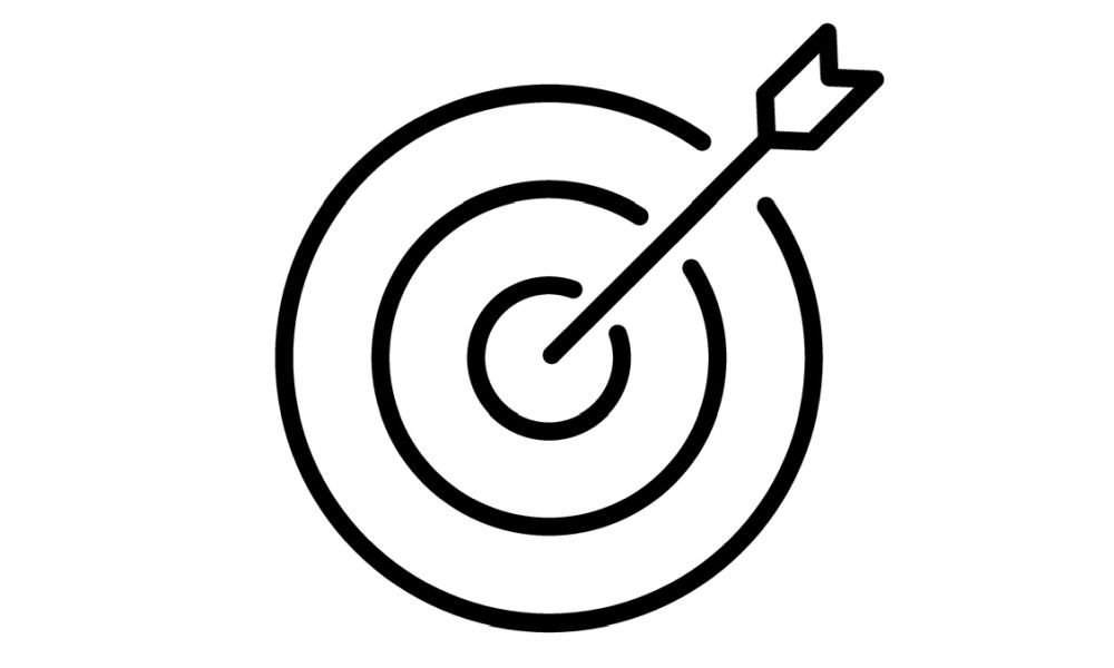 Ikona strzały w kierunku celu, przedstawiona w formie wektora