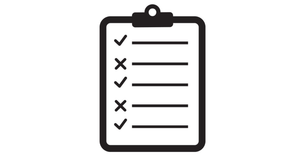 Ikona checklisty w stylu wektorowym na jasnym tle